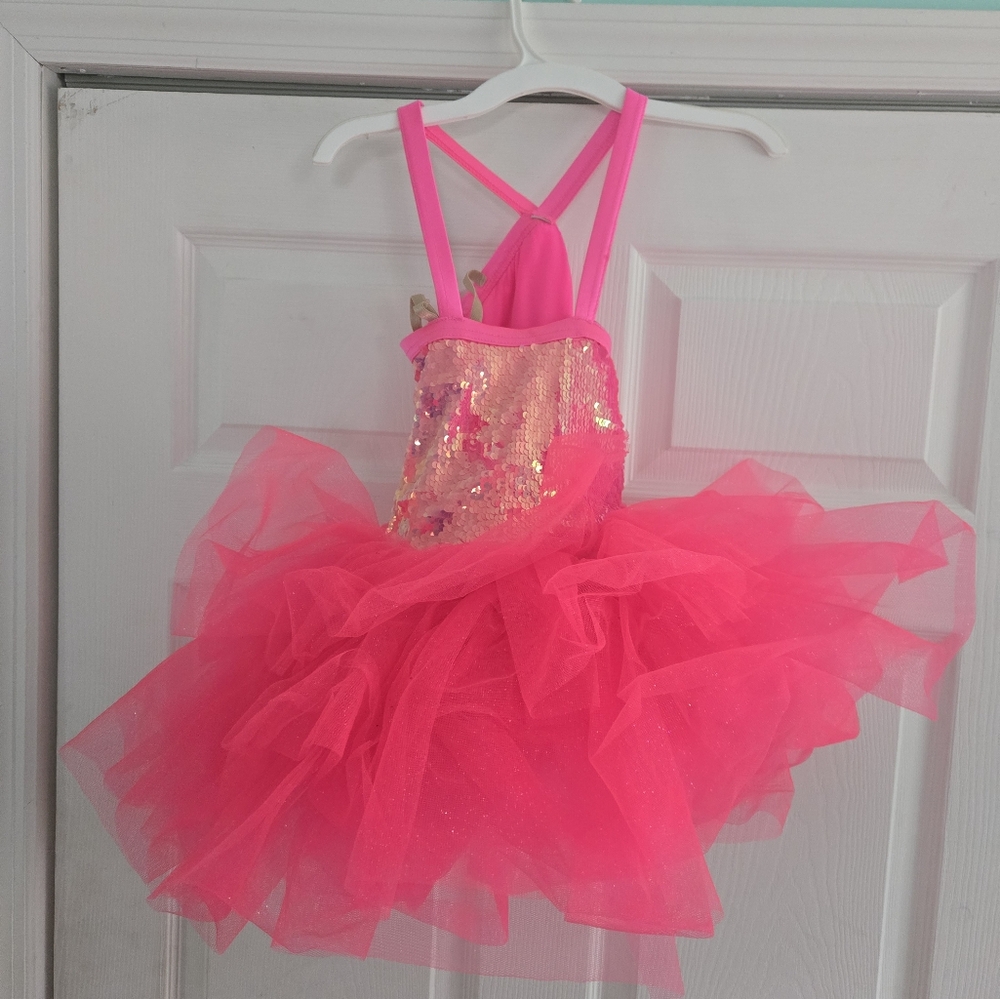 #64830 Pink Dance Ballet Jazz Tap Dress Weisssman Costumes Sequins Medium Child